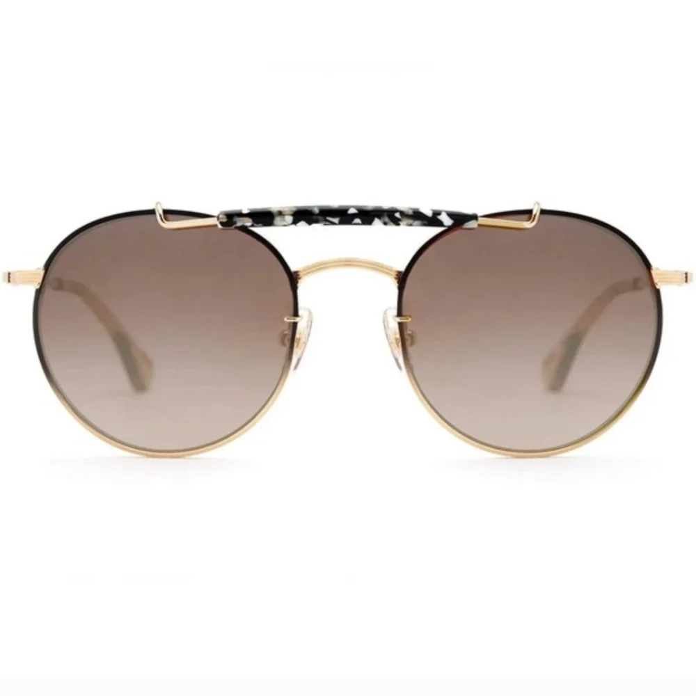 NWB Krewe Shelby Matte Black Fade To 24K + Plume Mirrored